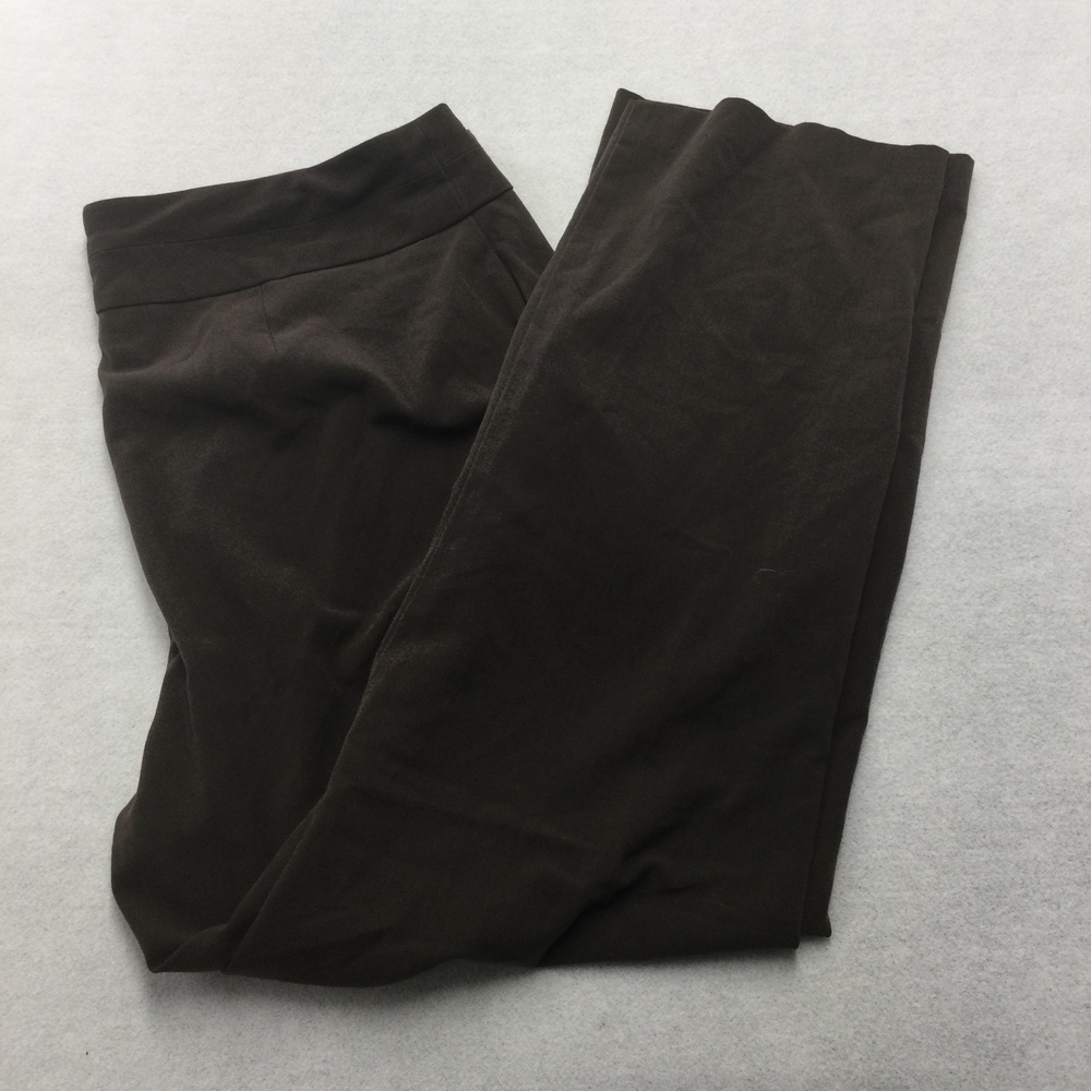 Dressbarn Dress Pants Womens 16W Brown Pull On Ponte Straight Leg Stretch